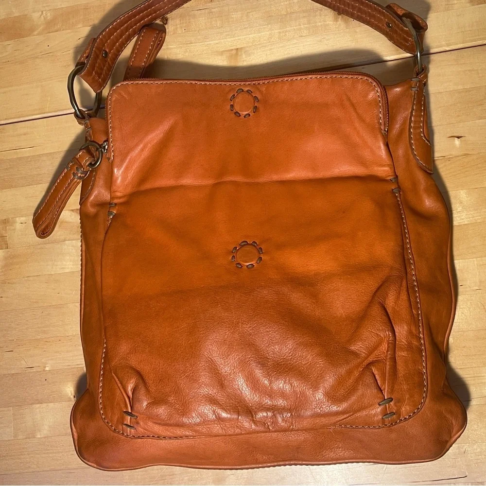 49 Square Miles Orange Leather Hobo Bag Soft Leather Shoulder Purse Artisan Hand